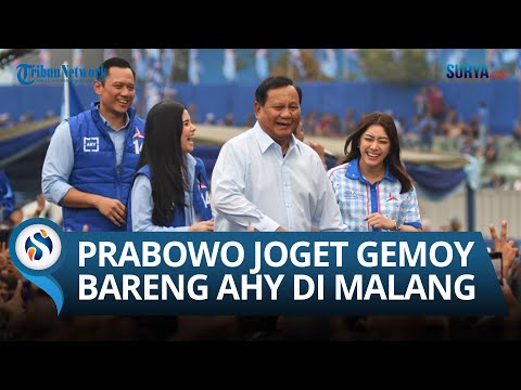 Keseruan Prabowo Joget Gemoy bareng AHY saat Kampanye di Malang: Diikuti Ribuan Warga Malang!