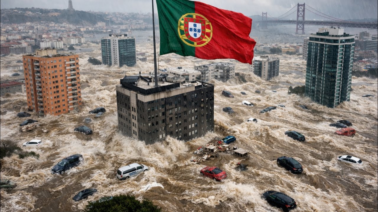 Массовый хаос в Португалии! Масштабные наводнения затопили дома в Алкасер-ду-Сал