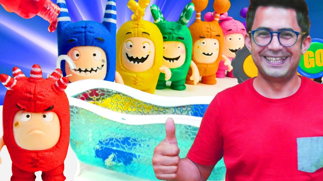 Oddbods oyuncakları oyun parkında eğleniyorlar
