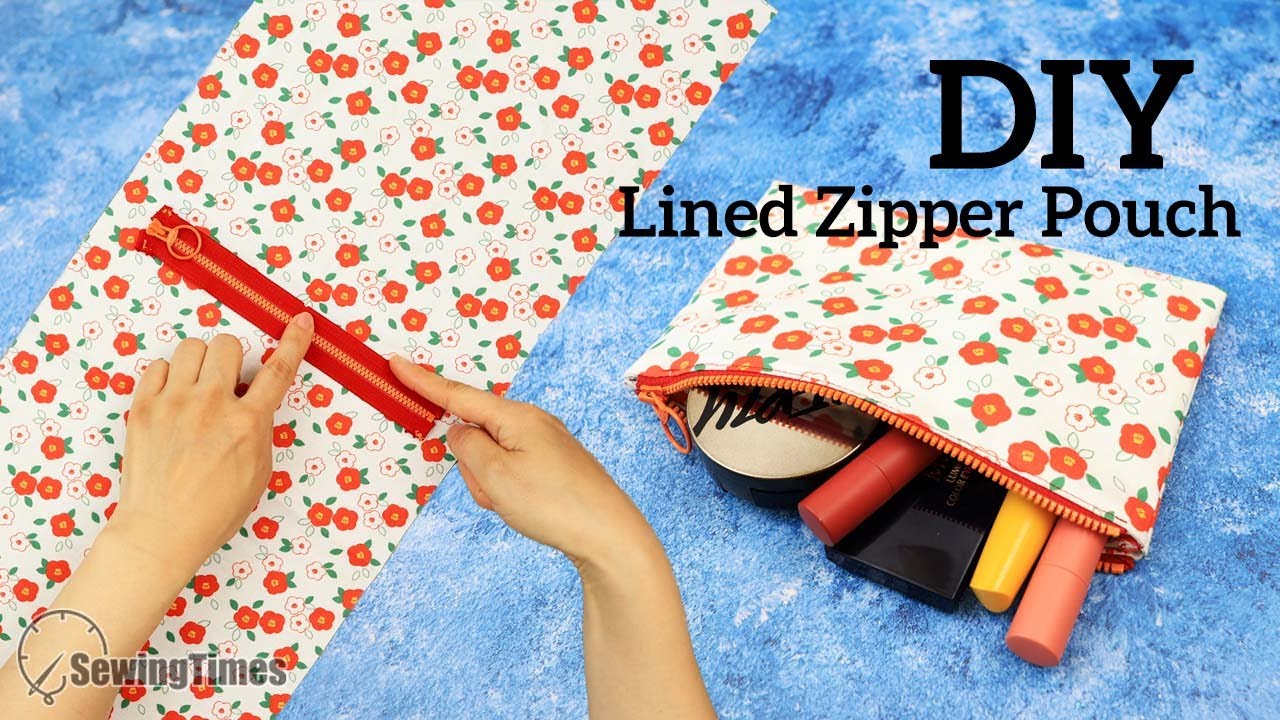 How to Sew a Lined Zipper bag - Easy Zipper bag FREE Tutorial - Fast Zipper  Pouch, Easy Zipper Purse 