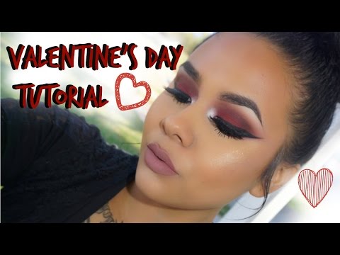 Valentine's Day Makeup Tutorial 2016 Bold Red Smokey Eyes