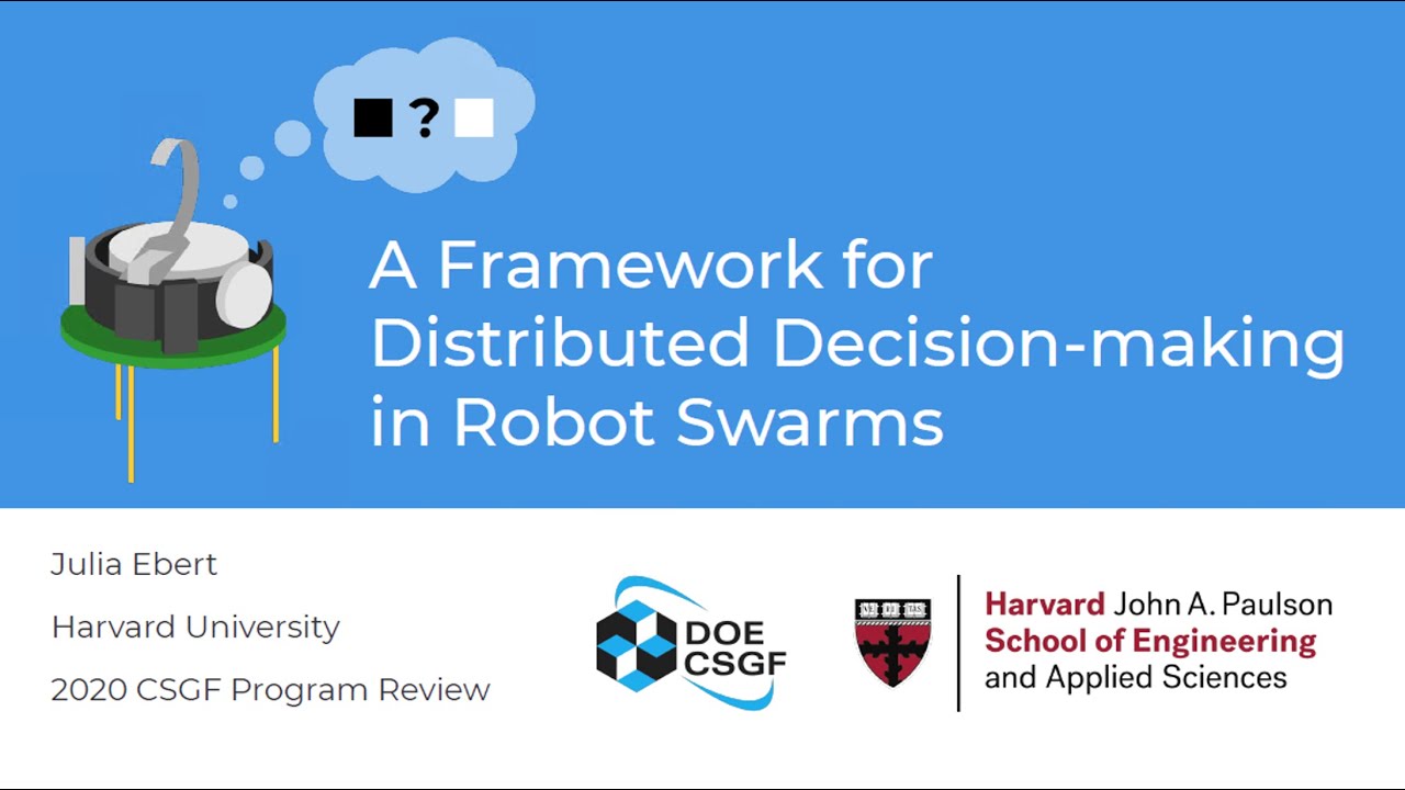 DOE CSGF 2020:  A Framework for Distributed Decision-Making in Robot Swarms