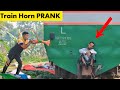 Viral train horn prank on crazy man  best prank of the year 2024  so funnys  comical tv