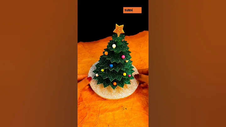 DIY Christmas tree making 🌲| Christmas crafts with glitter sheet #diy #craft #christmas #shorts