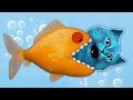Рыбка ОБЖОРА хочет съесть КОТЁНКА ЛАЙКА Tasty Blue съесть океан