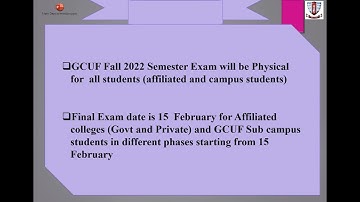 GCUF Affiliated colleges and Sub Campus Fal 2021 22 datasheet