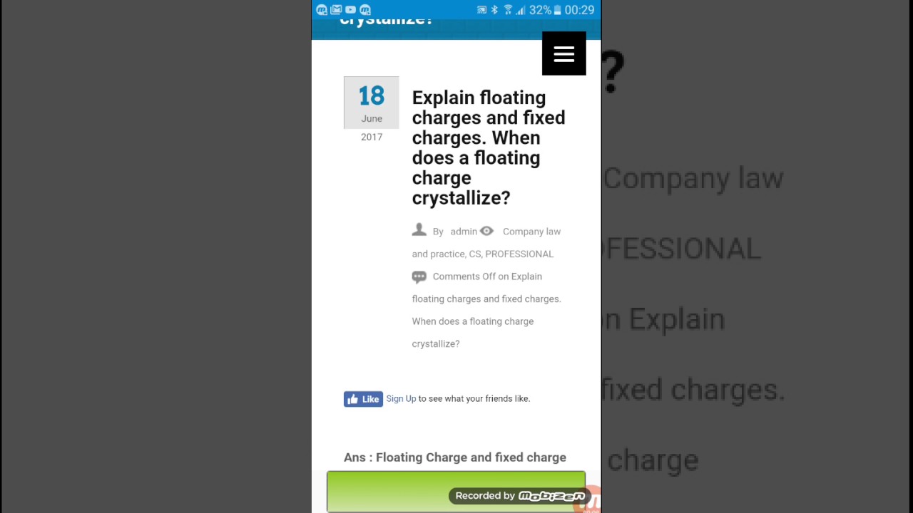 Explain floating charges and fixed charges. When floating charges