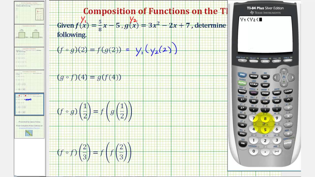 Composite Function Values on the TI84 YouTube