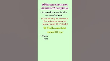 Difference between Around and Throughout|with example |Preposition #shorts #english #englishgrammar