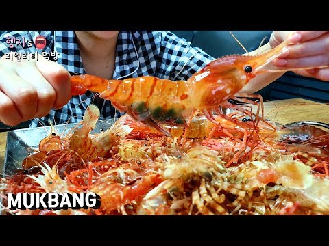 리얼먹방:) 독도새우,닭새우!! 이렇게 비싼 음식도 먹어보고 유튜브하길 잘했다...ㅣBIG Shrimp(raw)ㅣいせエビㅣMUKBANGㅣEATING SHOW