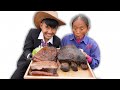 Hưng Vlog - Thử Thách Mẹ Bà Tân Vlog Ăn Tảng Thịt Bò Texas BBQ Hoàng Gia Khổng Lồ Và Cái Kết