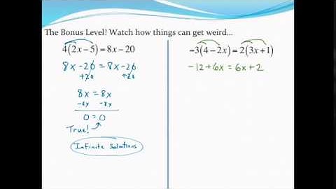 Solving linear equations with infinite or no solutions