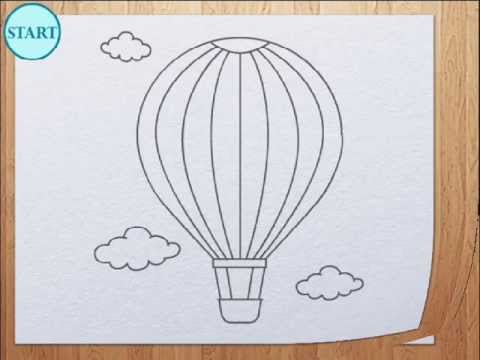 How to draw air balloon - YouTube