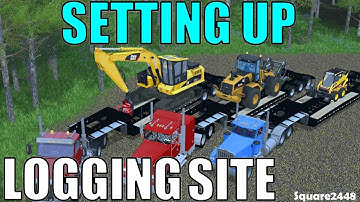 Farming Simulator 17 - Setting Up New Logging Operation - Cat Equipment