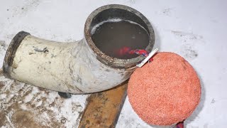 Cleaning out a boom using 2 spongeballs on a rope: