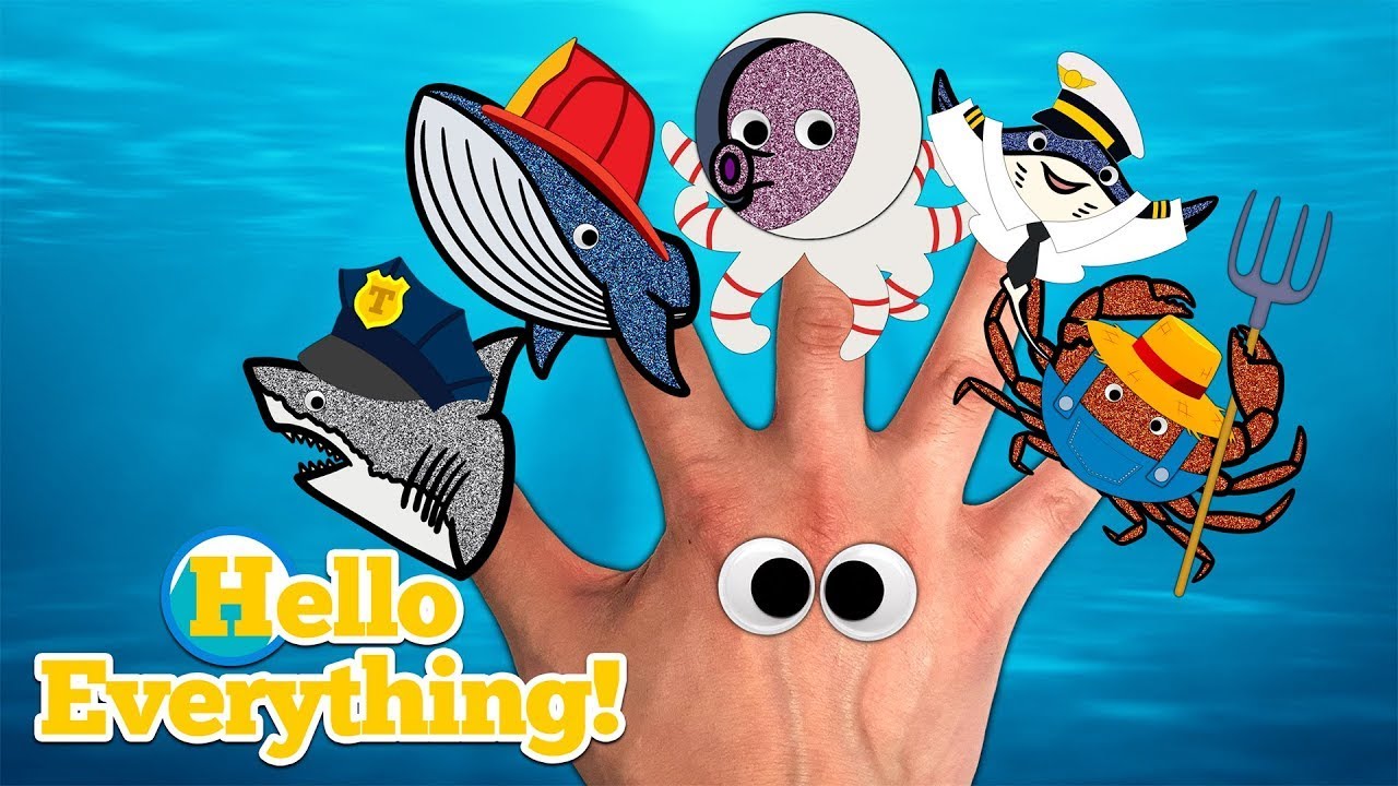 Sea Animals Finger Family | What Is My Job? | Learn About Jobs | Firefighter, Police Officer