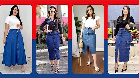 How to Style a Denim Skirt | Stylish Jeans Skirt Outfit Trends for Ladies