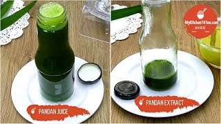 How To Extract Pandan Juice / Easy Pandan Extract | Mykitchen101en
