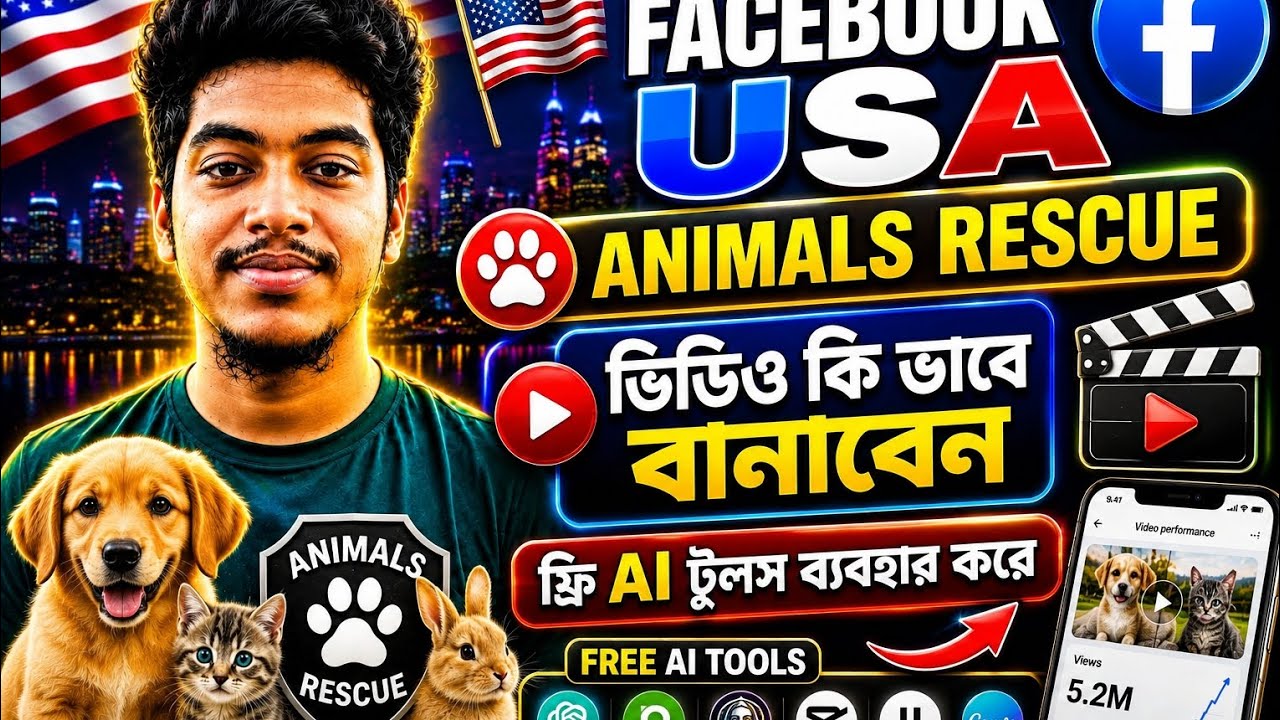 🇺🇸 Free AI Tools দিয়ে Viral Animal Rescue Videos বানান 🚀 - YouTube