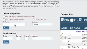 Inventory Bins in Lizzy