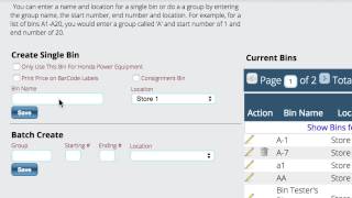 Inventory Bins in Lizzy