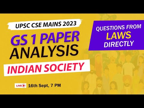Live In-Depth Analysis: UPSC CSE Mains 2023 GS 1 Paper by Rishabh Sir | Detailed Approach to Society