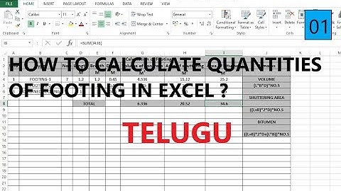 01-HOW TO CALCULATE QUANTITIES OF FOOTING IN EXCEL? IN TELUGU