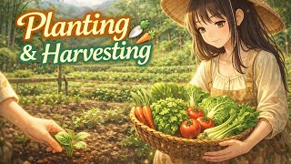 Planting & Harvesting Fresh Vegetables 🌱 Relaxing Village Farming | Peaceful Anime Countryside Life  screenshot 5