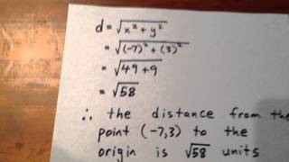 Distance from Point to the Origin