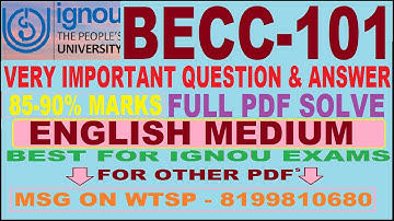 BECC 101 INTRODUCTORY MICRO ECONOMICS IMPORTANT QUESTION ANSWER | BECC 101 SOLVE PAPERS | BECC 101