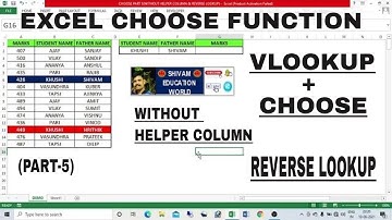 CHOOSE WITH VLOOKUP WITHOUT HELPER COLUMN & REVERSE LOOKUP | HOW TO USE VLOOKUP WITH CHOOSE FUNCTION