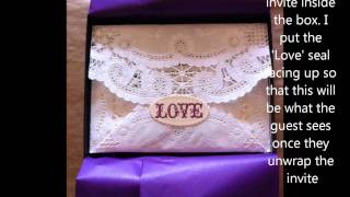 DIY boxed wedding invites with lace envelopes-MODERN VINTAGE STYLE