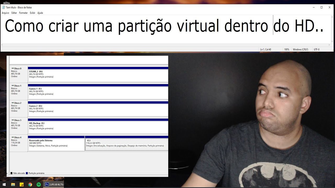COMO CRIAR UMA PARTIÇÃO VIRTUAL DENTRO DO HD