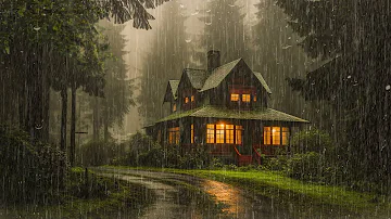 HEAVY RAIN on Roof for Deep Sleep & Insomnia Relief | Rain Sounds for Sleeping - for Relax, Study