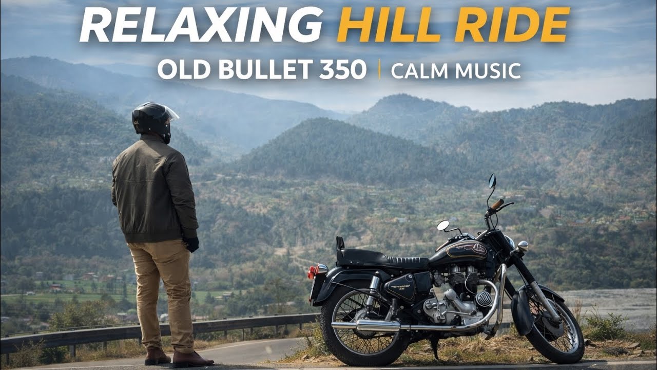 Peaceful Mountain Ride | Old Royal Enfield Bullet 350 with Calm Music 