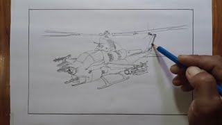 Menggambar Helikopter Tempur Drawing Of A Combat Helicopter