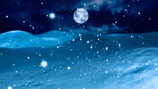 Winter mountain snow fall night moon animated  , No Copyright , night sky background video screenshot 3