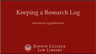 Keeping a Research Log