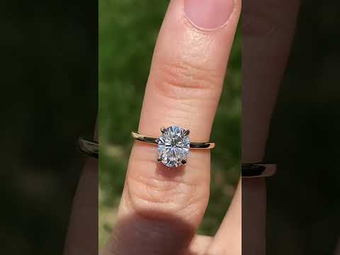 Petite Oval Lab Grown Diamond Solitaire Ring ring video