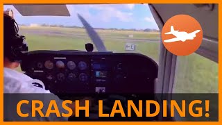 PILOT CRASHES and INSTRUCTOR REACTS. Airplane crashes on landing, instructor break down - pilot tips