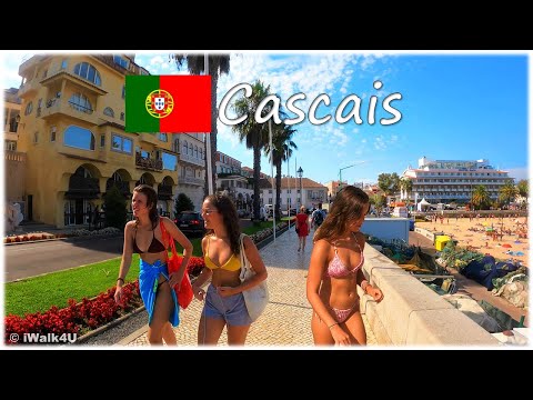🇵🇹 Cascais Portugal Beach Walk 🏖 4K Beach Walking Tour ☀️ 🇵🇹 (Sunny Day)
