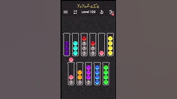 Ball Sort Color Water Puzzle Level 120 Walkthrough 🧪⚪️⚪️⚪️⁉️, #mystery level #shorts