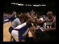 Larry Johnson and Alonzo come to blows and Jeff Van Gundy in the middle of it on the floor literally