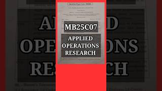 Applied Operations Research(MB25C07)#mb25c07 #appliedoperationsresearch#operationsresearch#mba#r2025