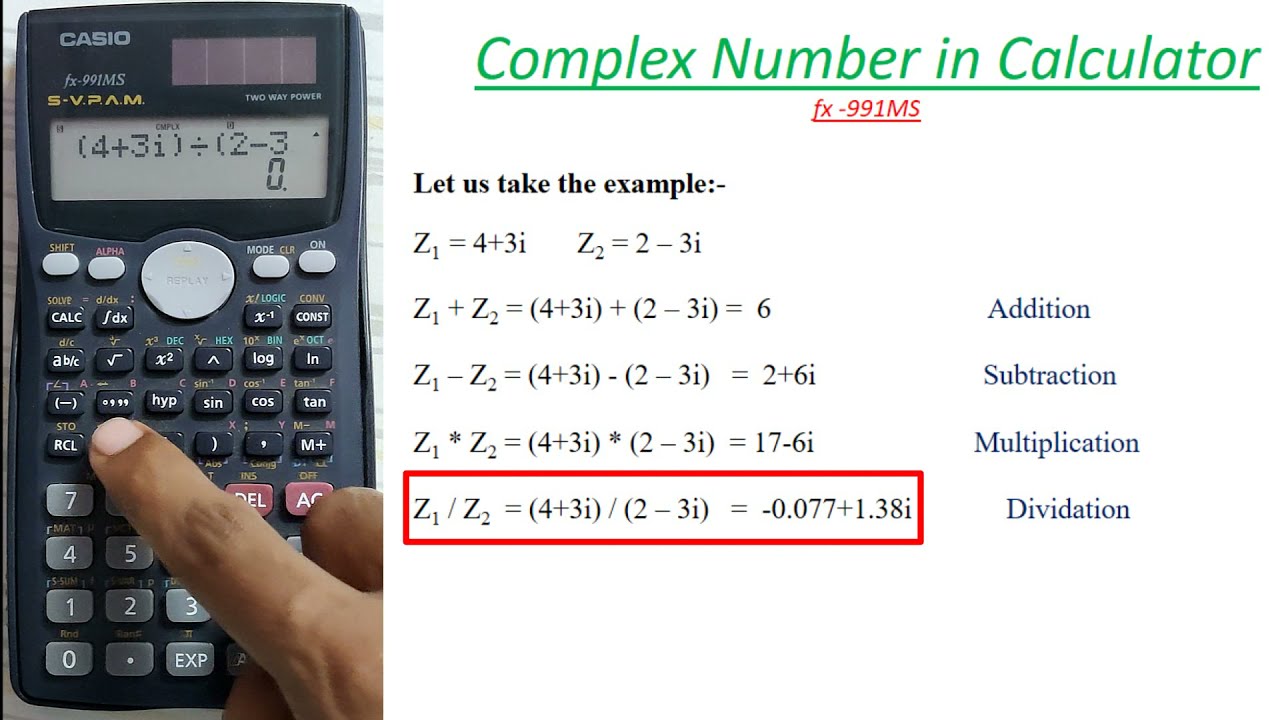 Complex Number Calculation in Calculator I Casio fx991MS I The Calculator  King - YouTube