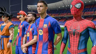 RONALDO MESSI SPIDERMAN GOKU ALL STARS PLAYING TOGETHER | BARCELONA VS REAL MADRID screenshot 4