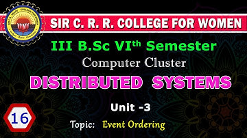 16. BSc - 3/6 - Distributed Systems - Unit 3 - Event Ordering