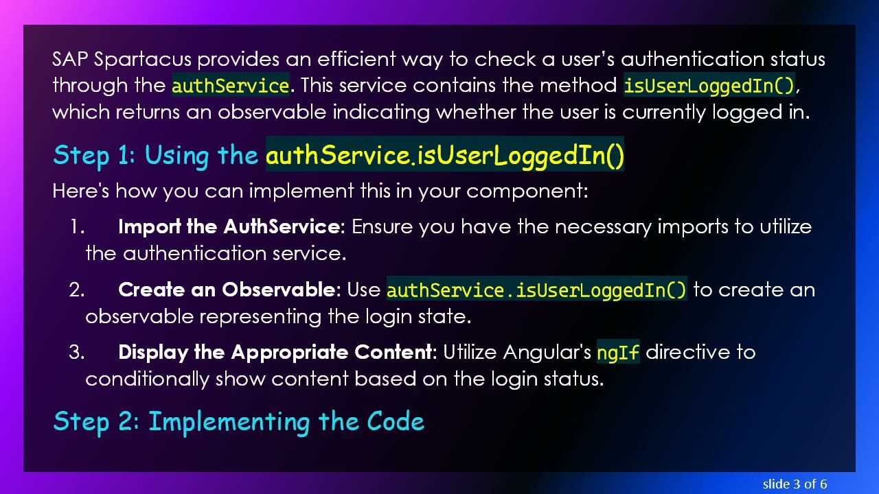How to Determine If a User is Logged In Using SAP Spartacus