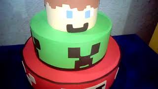 Como Fazer um BOLO FAKE com BEXIGÃO - MINECRAFT 🎂🗡️ 