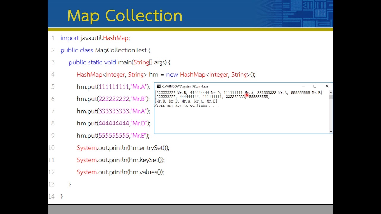 Lec08 Collection 06 Example Map Collection - YouTube